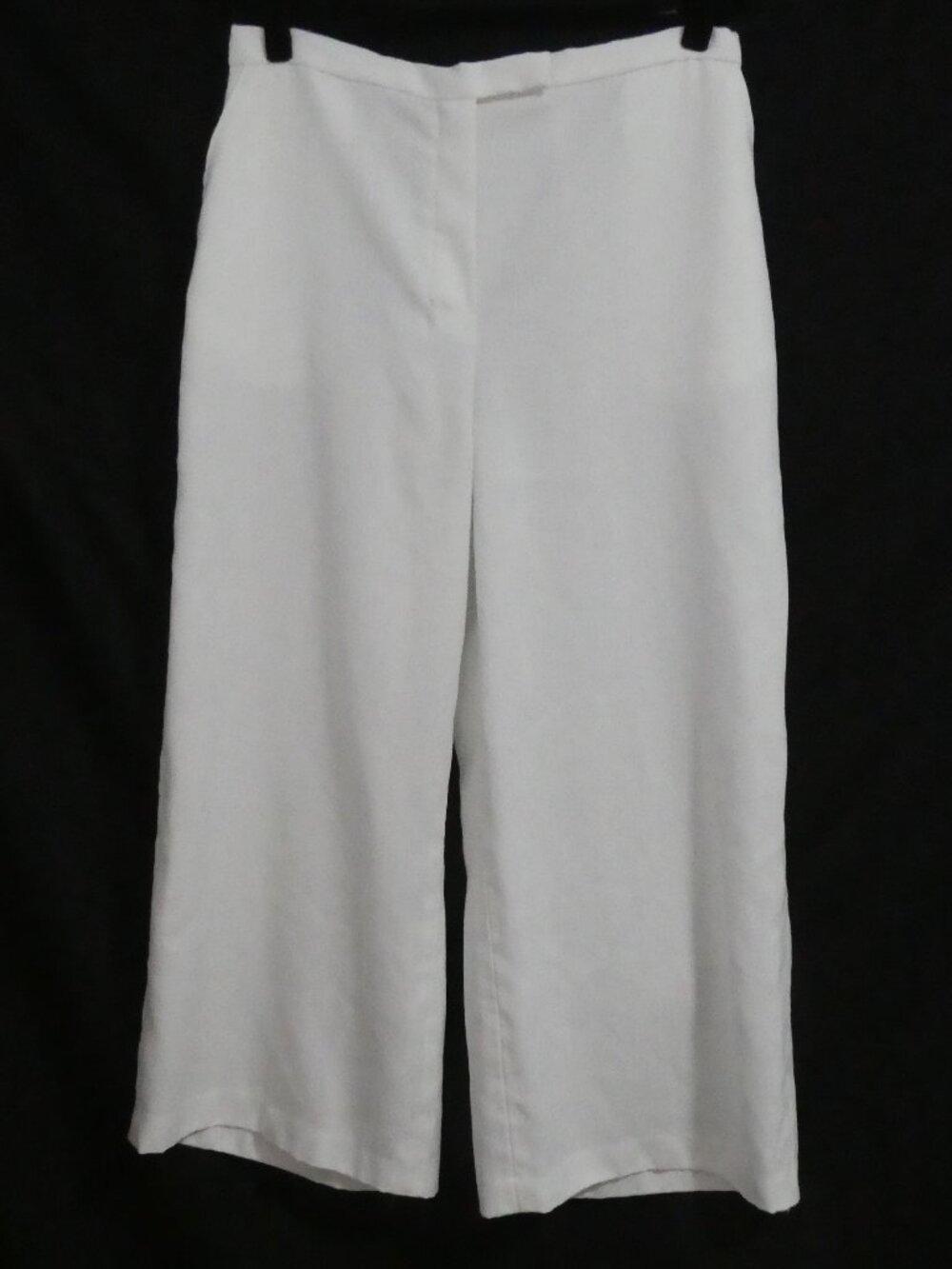 Handmade White Wide-Leg Culottes - Minimalist Cropped Trousers - 17" Waist